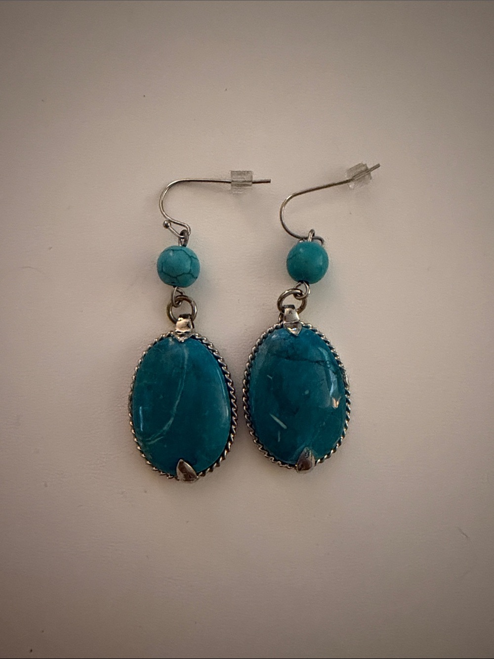 Turquoise Oval Drop Earrings